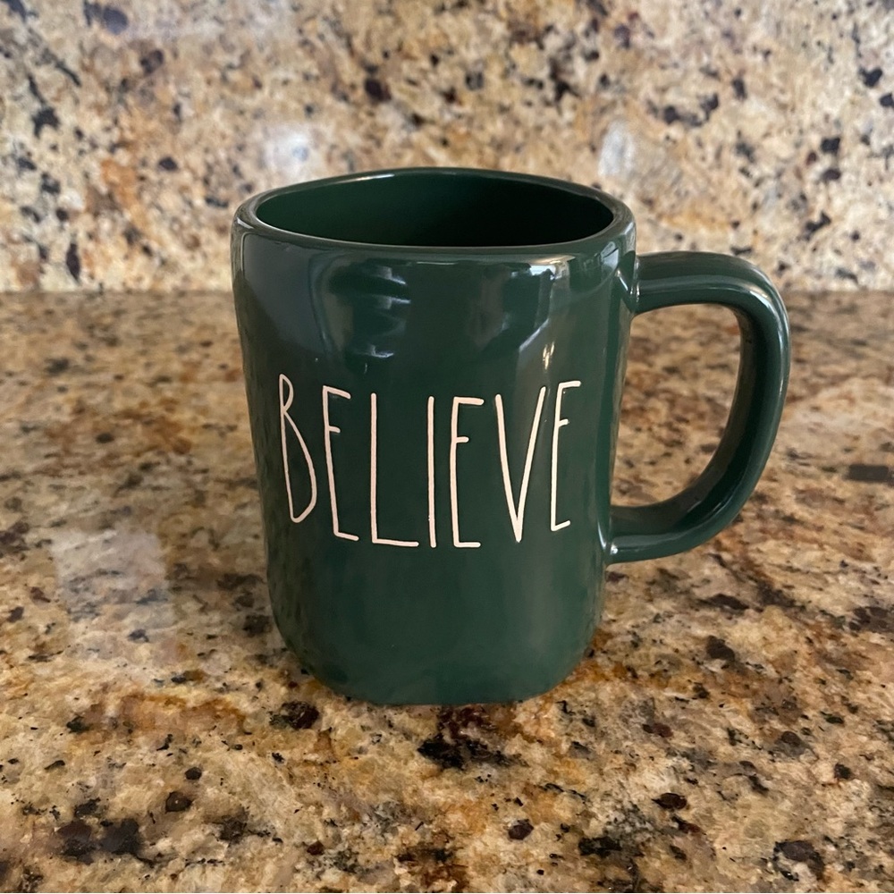 Rae Dunn “BELIEVE” ceramic mug